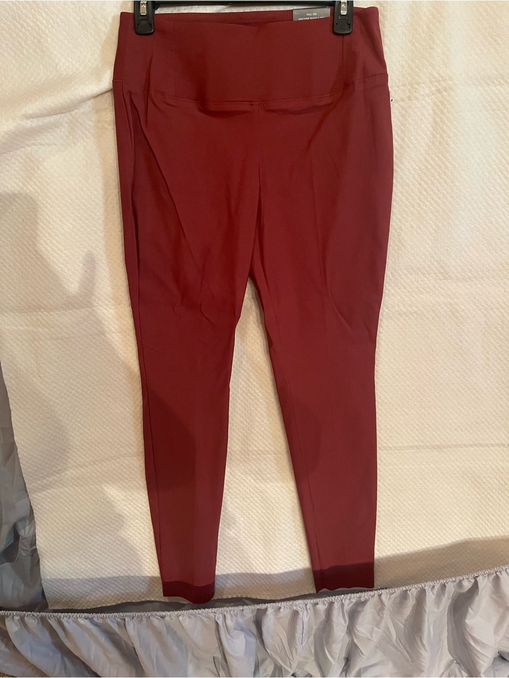 Worthington High-Waist Ponte Leggings in Burgundy